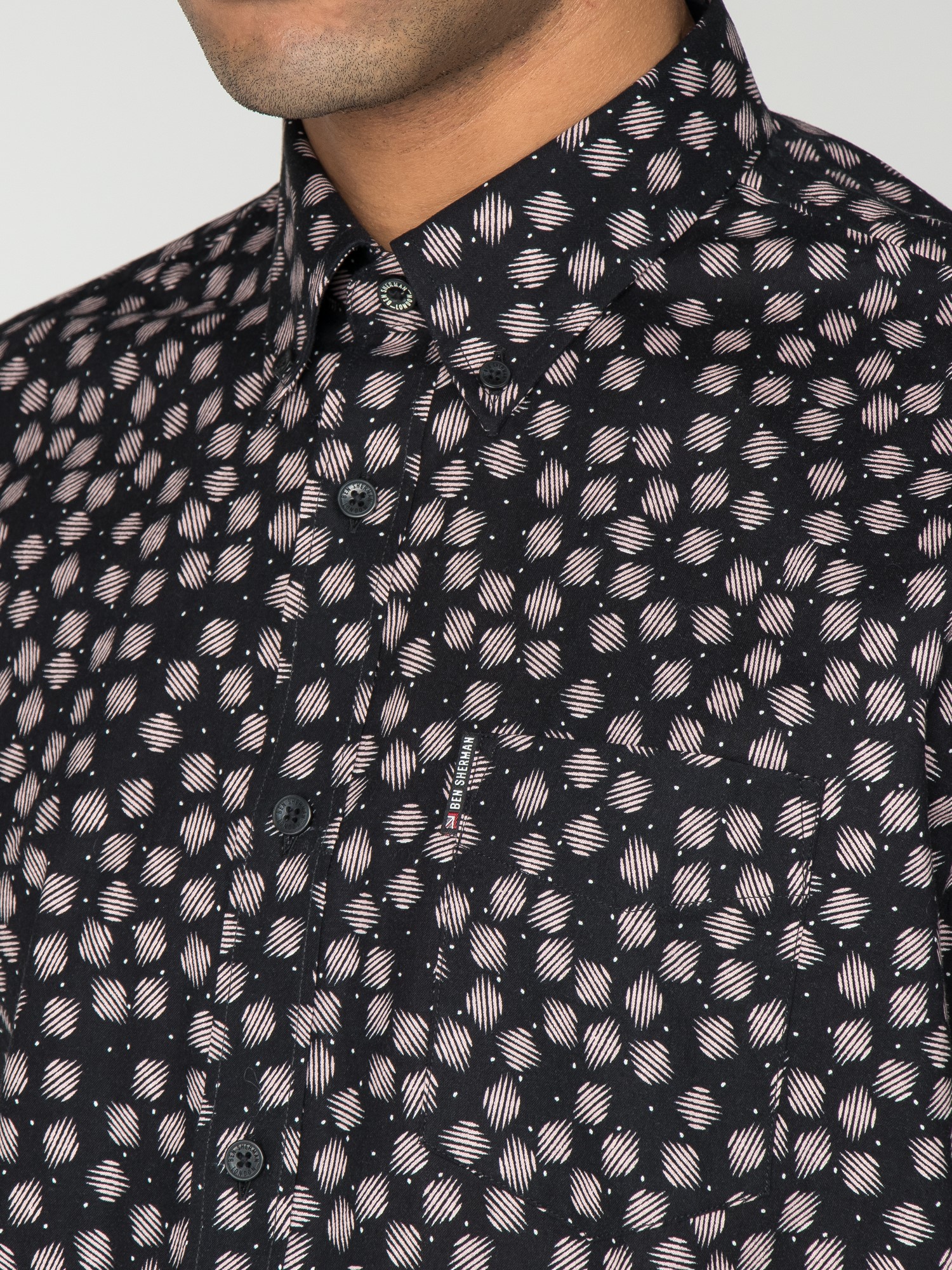 Ben Sherman Mens Ss Scattrd Scratch Shirt
