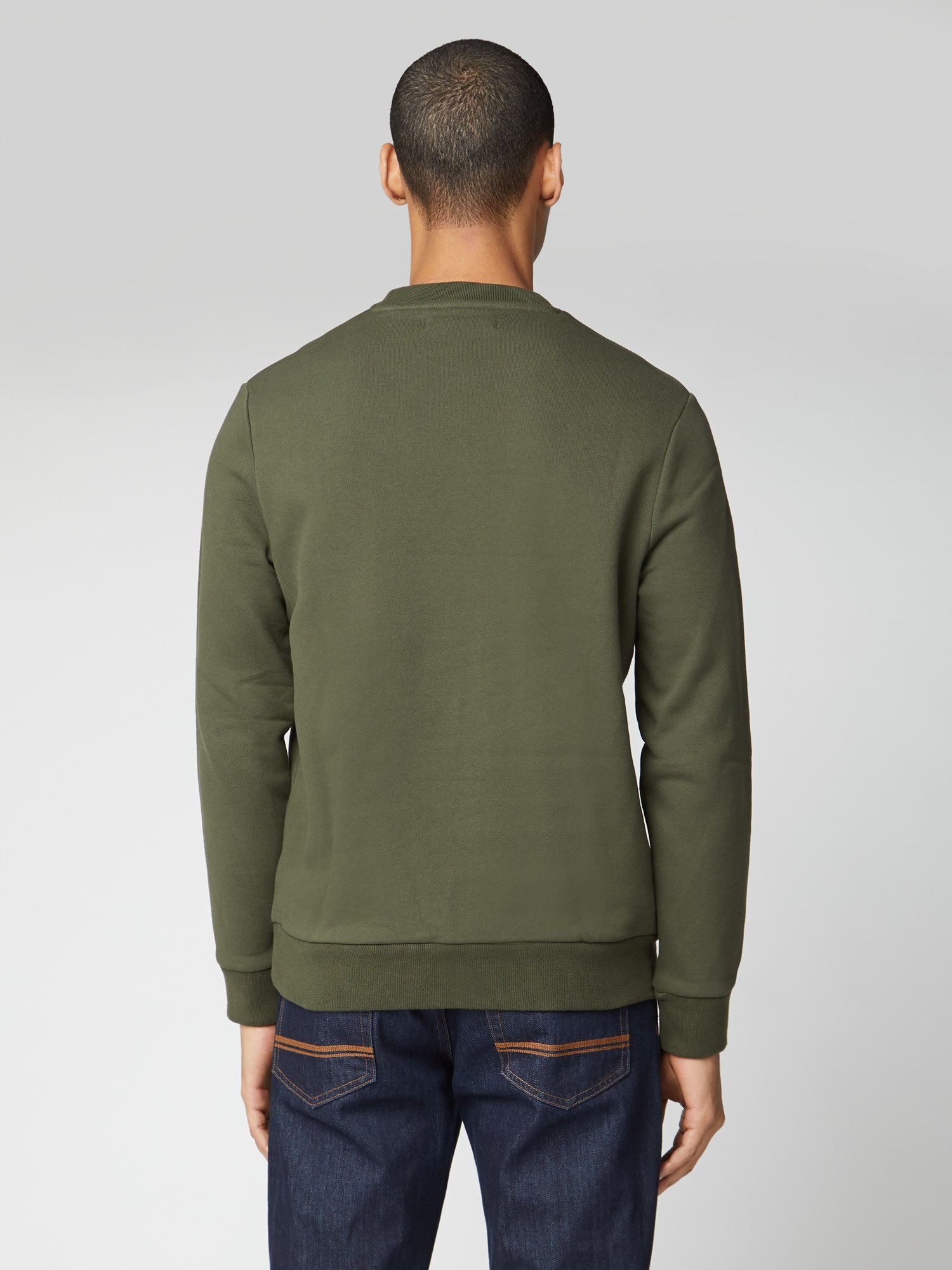 Men's Forest Green Crew Neck Sweater | Ben Sherman | Est 1963