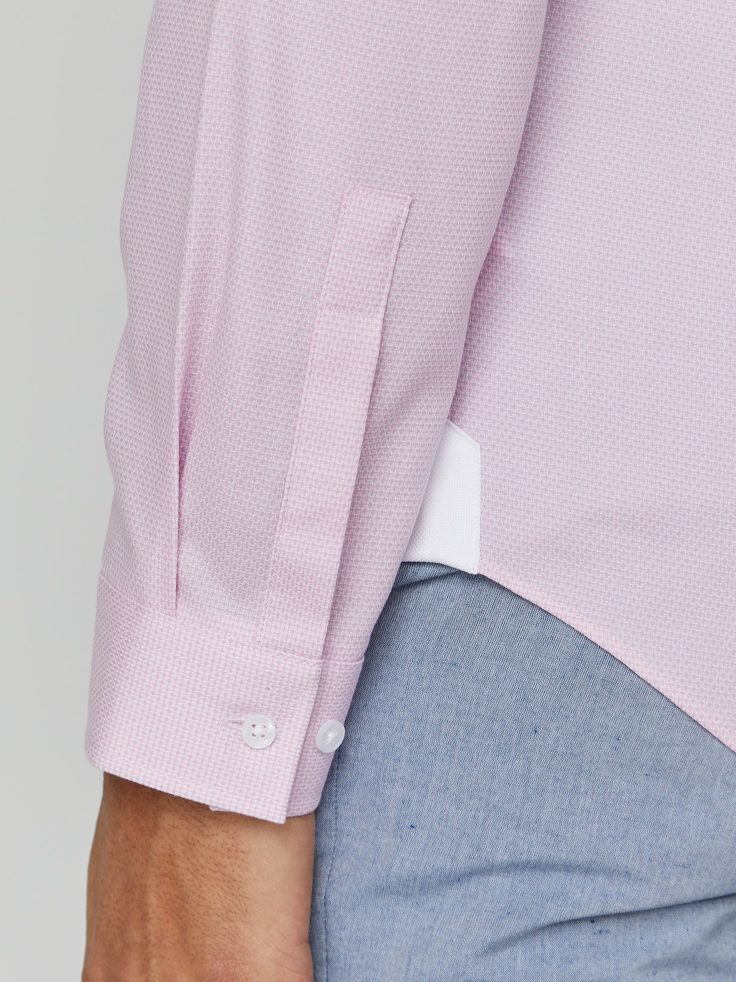 Long Sleeve Pink Diamond Dobby Shirt | Ben Sherman | Est 1963