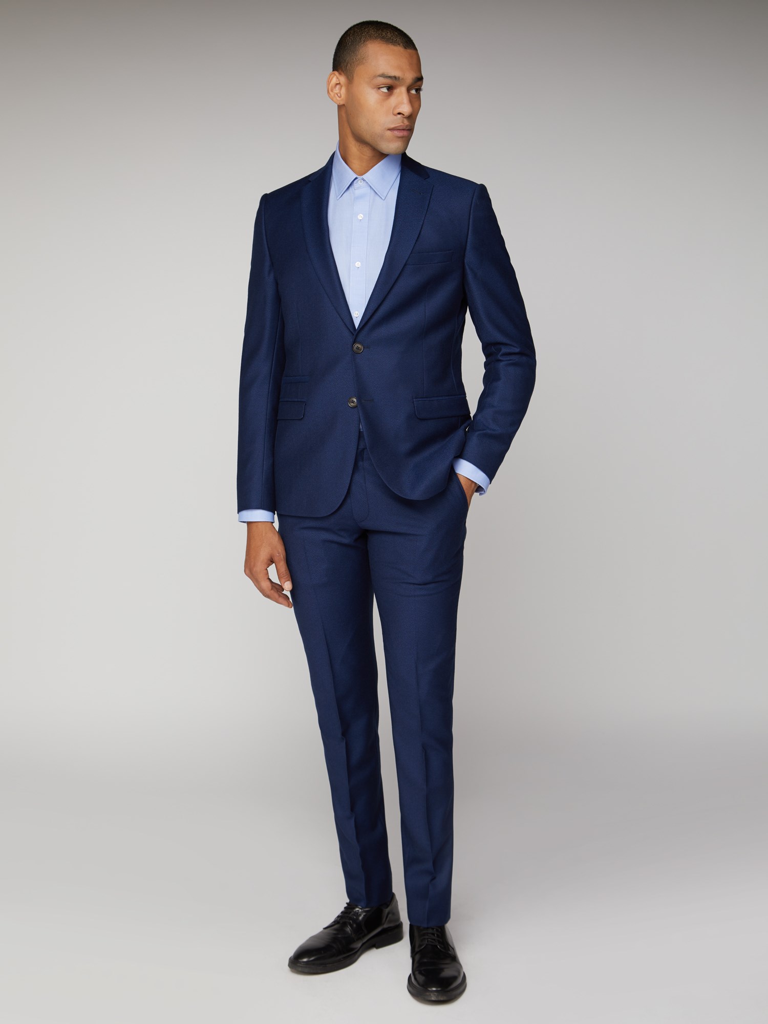 british blue suit