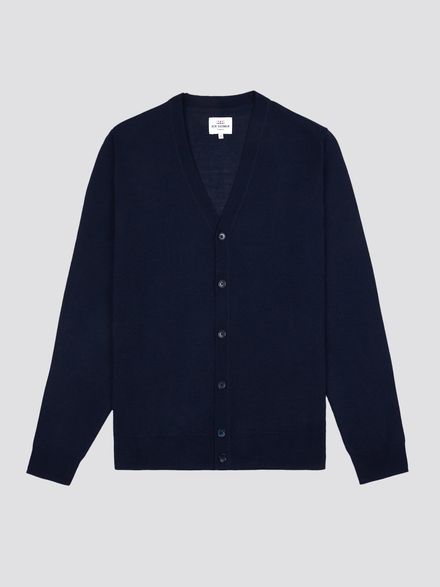 Men's Navy Merino Button Cardigan | Ben Sherman | Est 1963