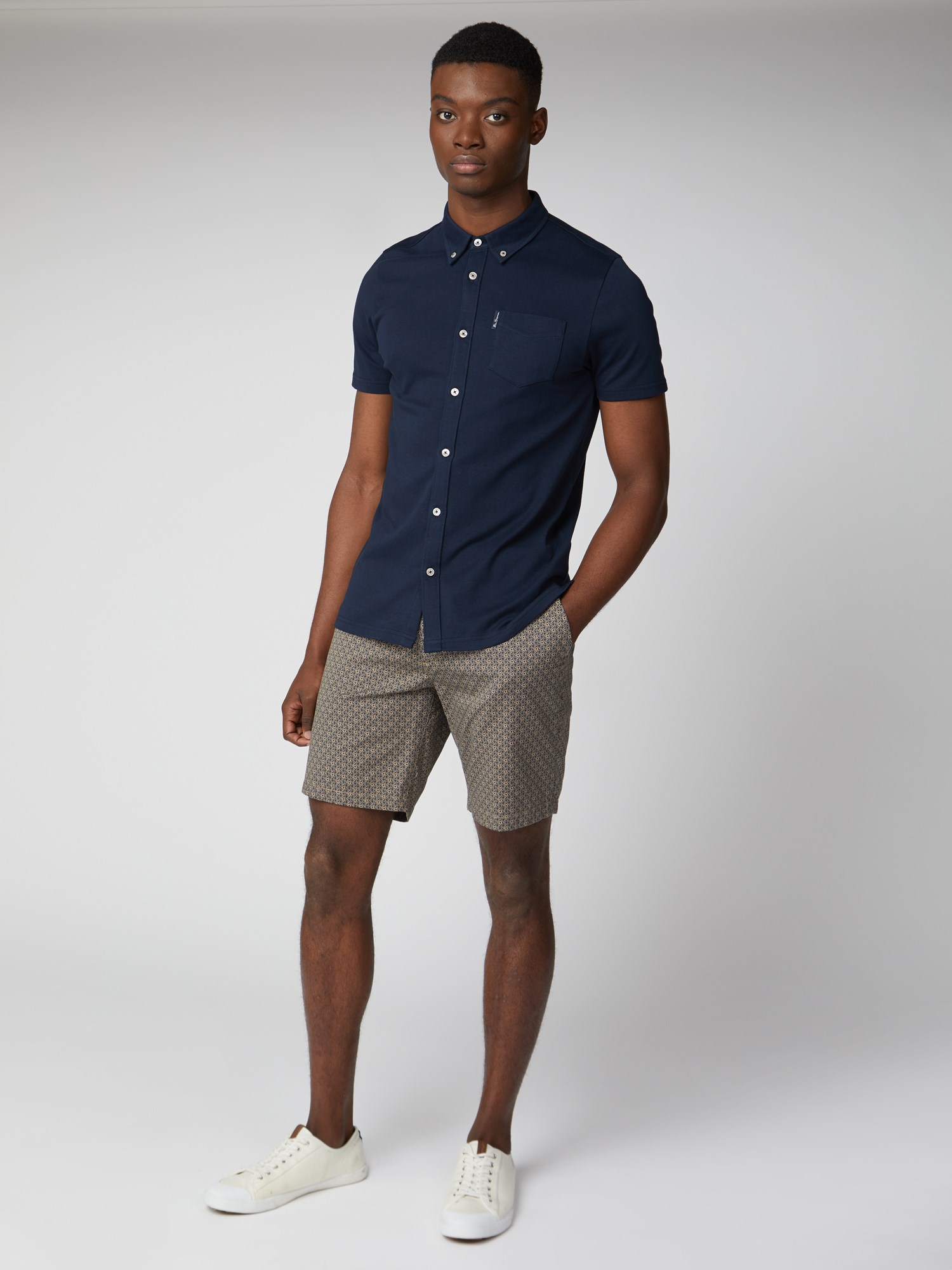 Short Sleeve Button Up Jersey Shirt | Ben Sherman | Est 1963