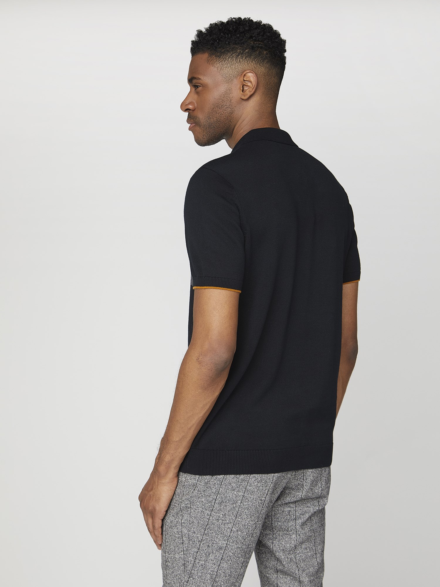 Short sleeve black on sale polo neck jumper