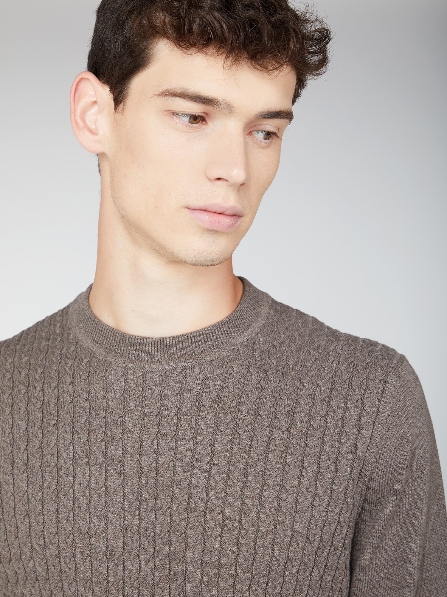 Grey Textured Crew Neck Jumper | Ben Sherman | Est 1963