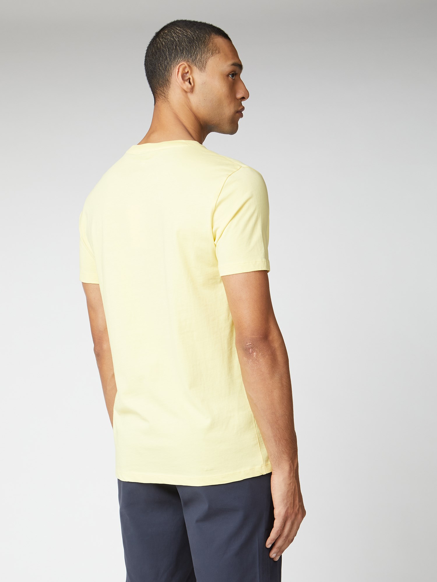 Yellow Signature Flocked Logo Print T Shirt Ben Sherman Uk