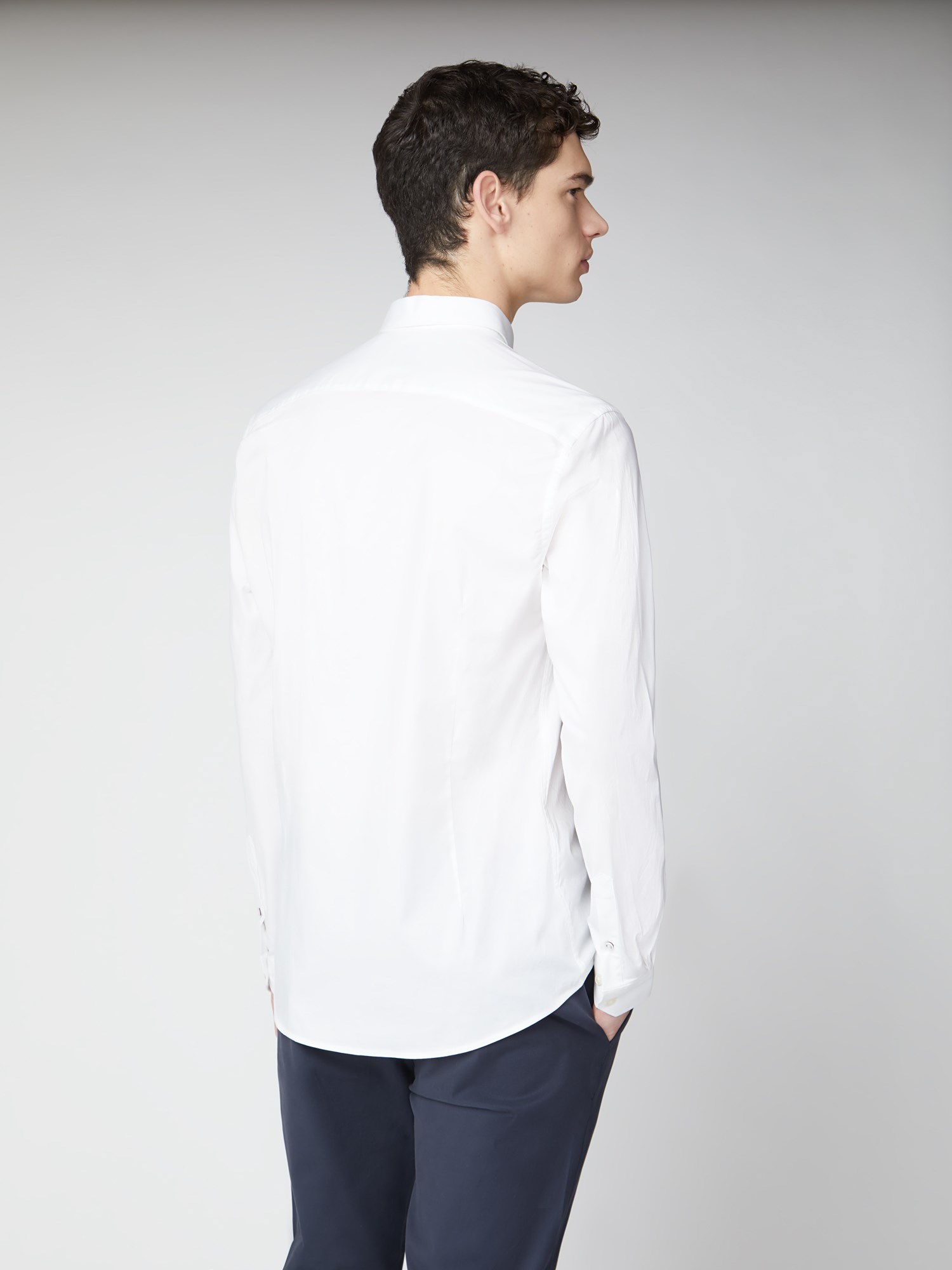 White Stretch Poplin Formal Shirt | Ben Sherman | Est 1963