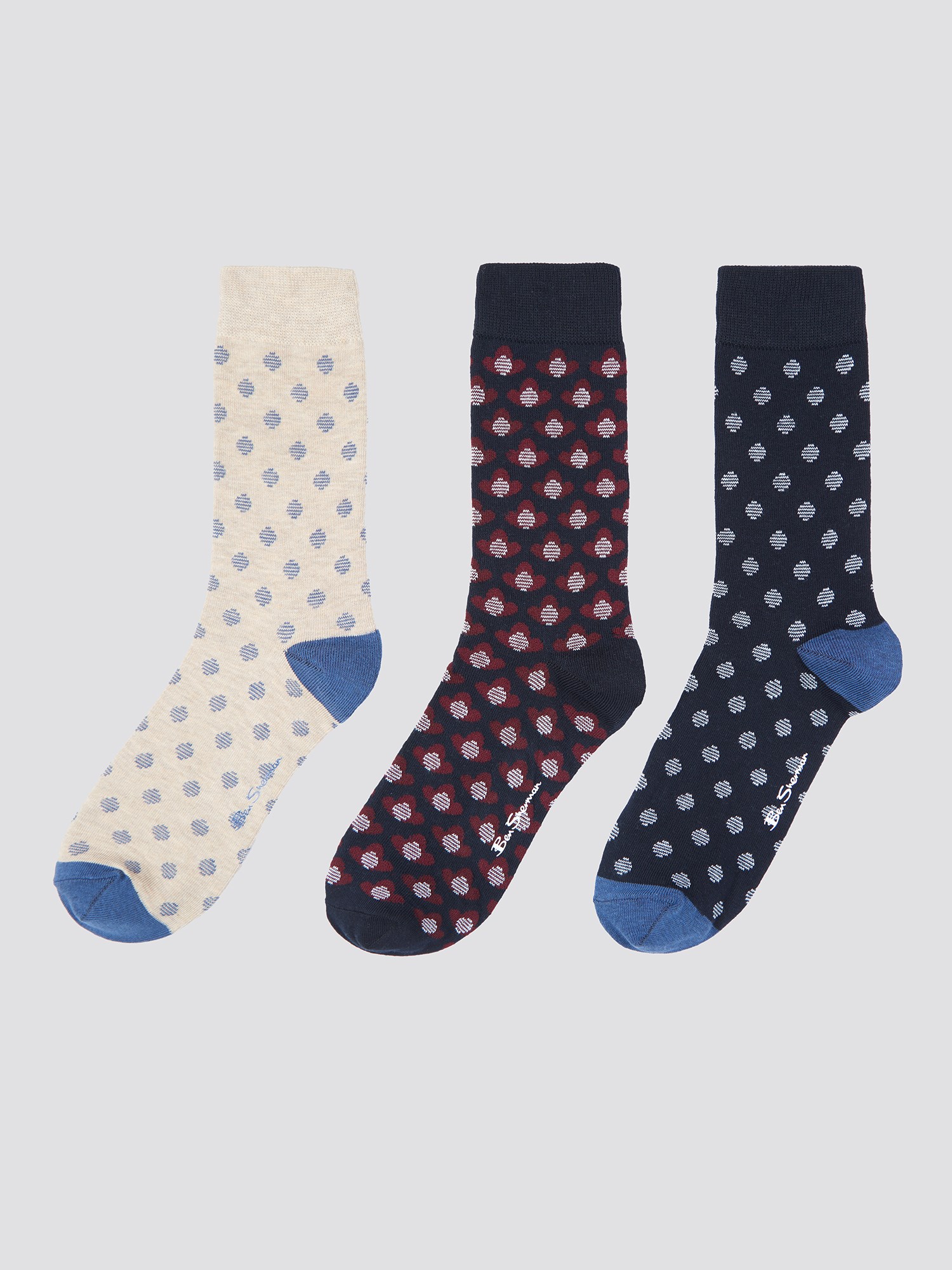 Trio of Polka Dot Socks | Ben Sherman | Est 1963