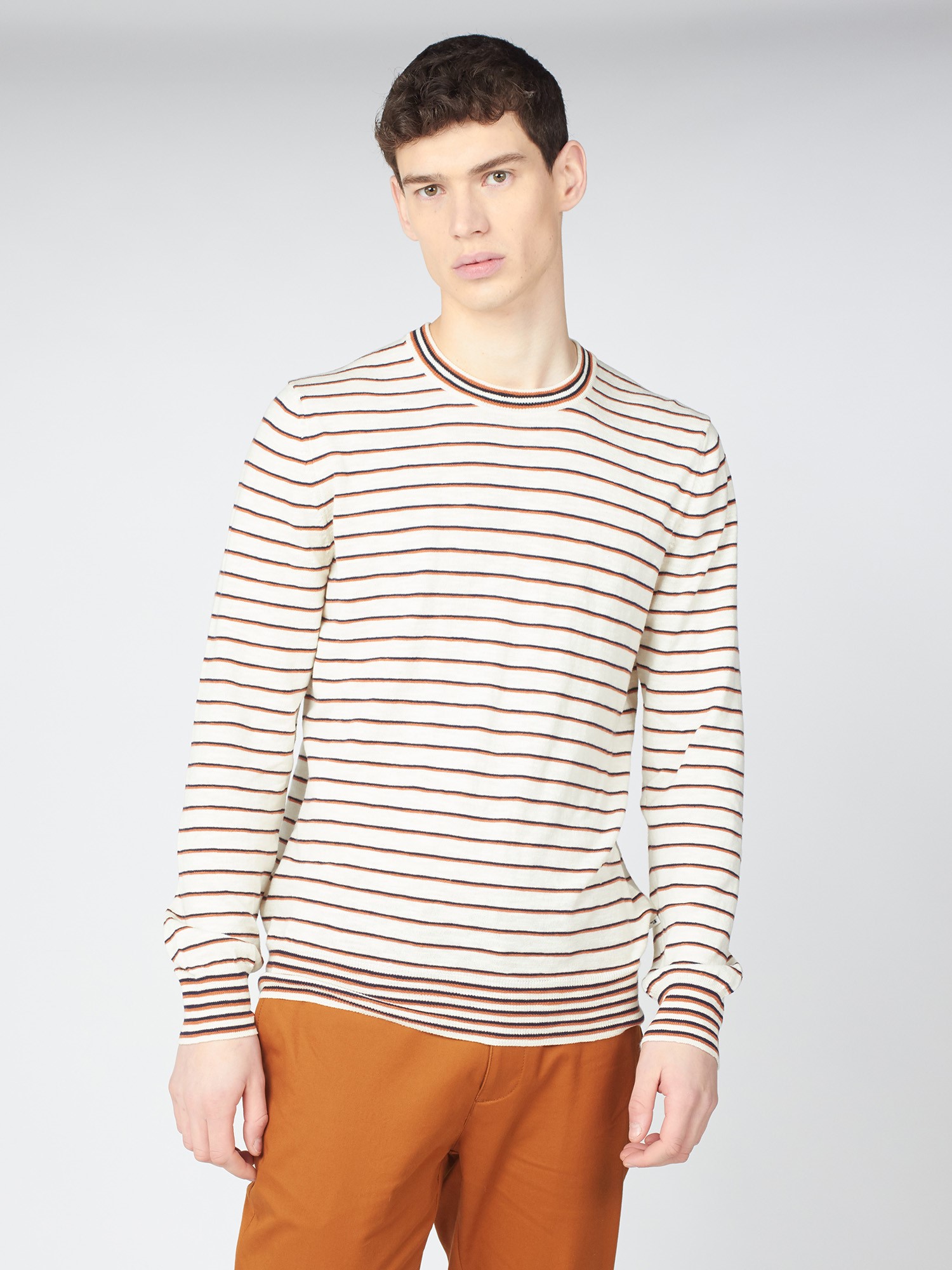 striped crew neck t shirt