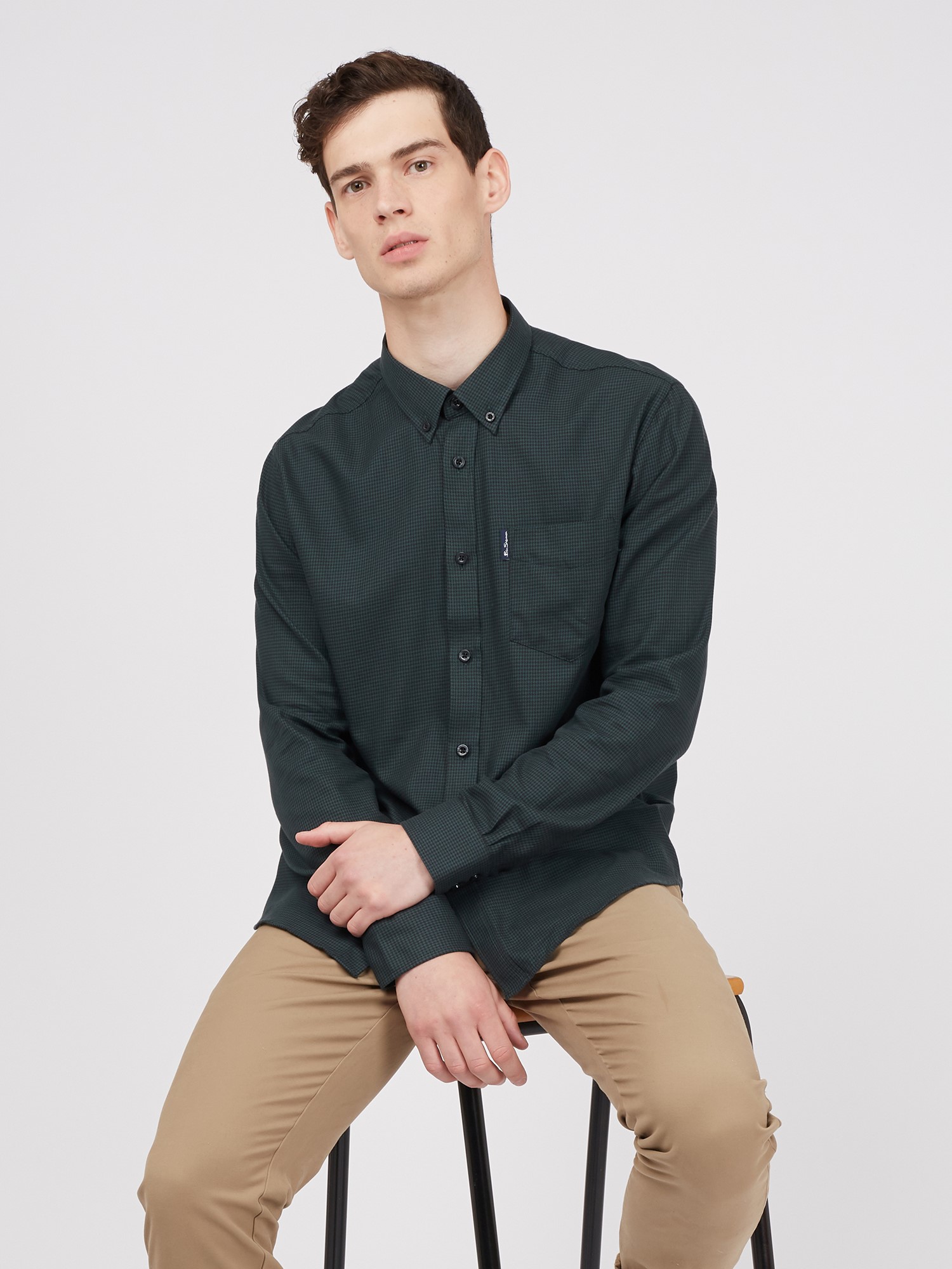 Men's Long Sleeve Puppytooth Shirt | Ben Sherman