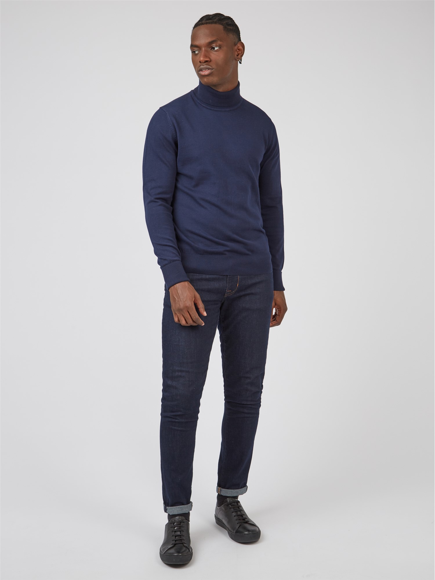Signature Knitted Roll Neck Jumper - Marine