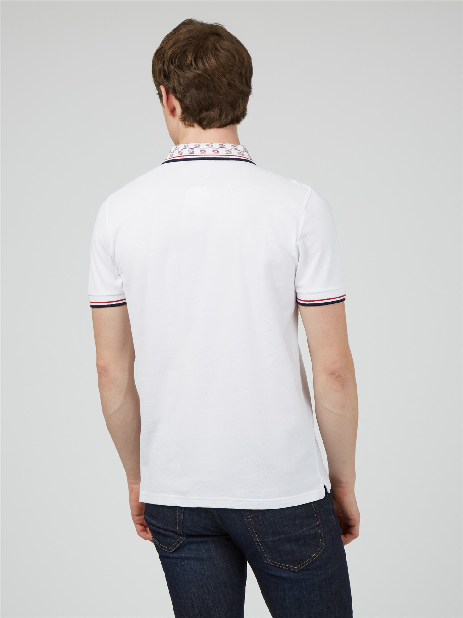 Collar Interest Polo Shirt - White