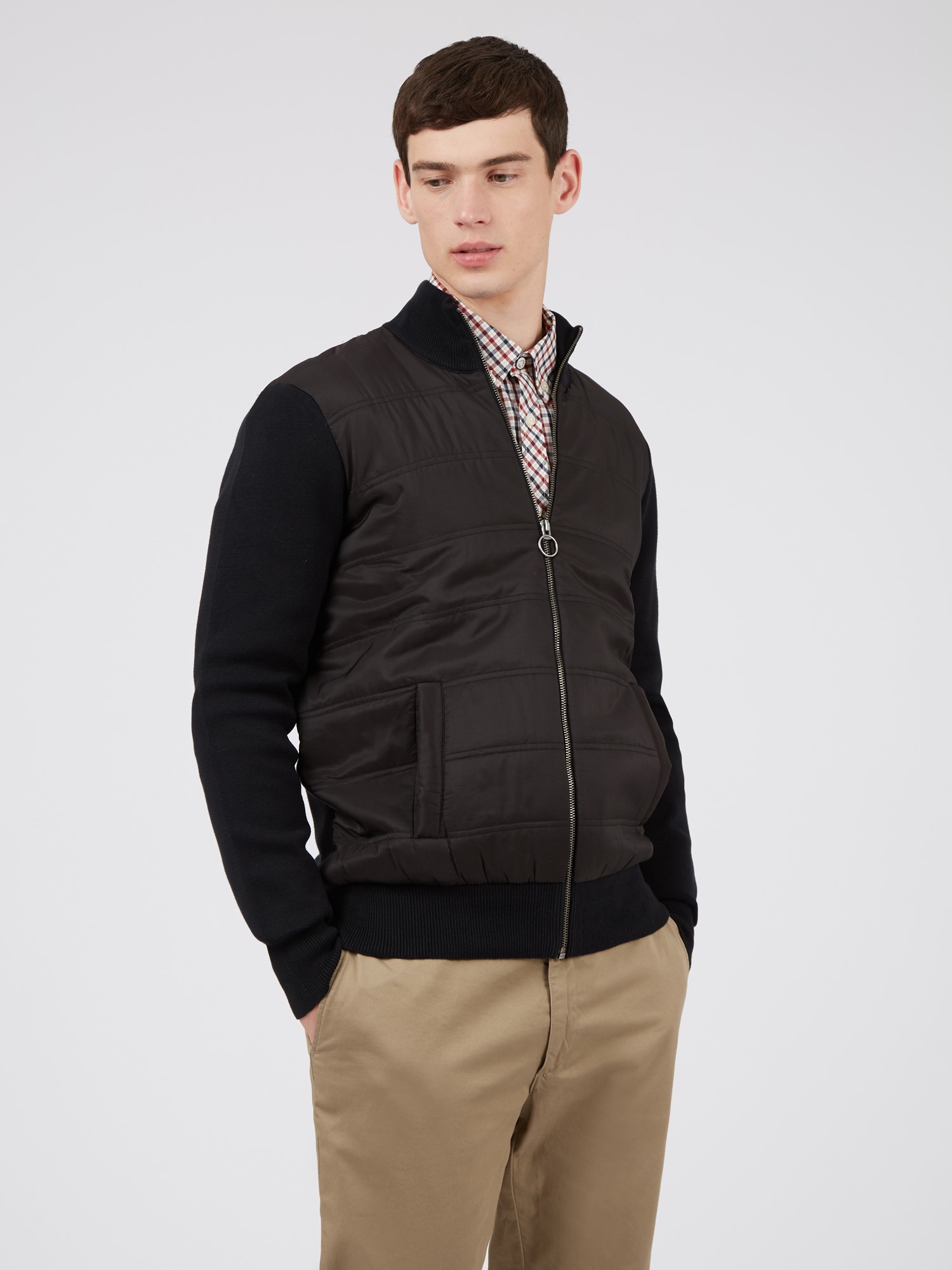 Black Quilted Front Zip Through Body Warmer