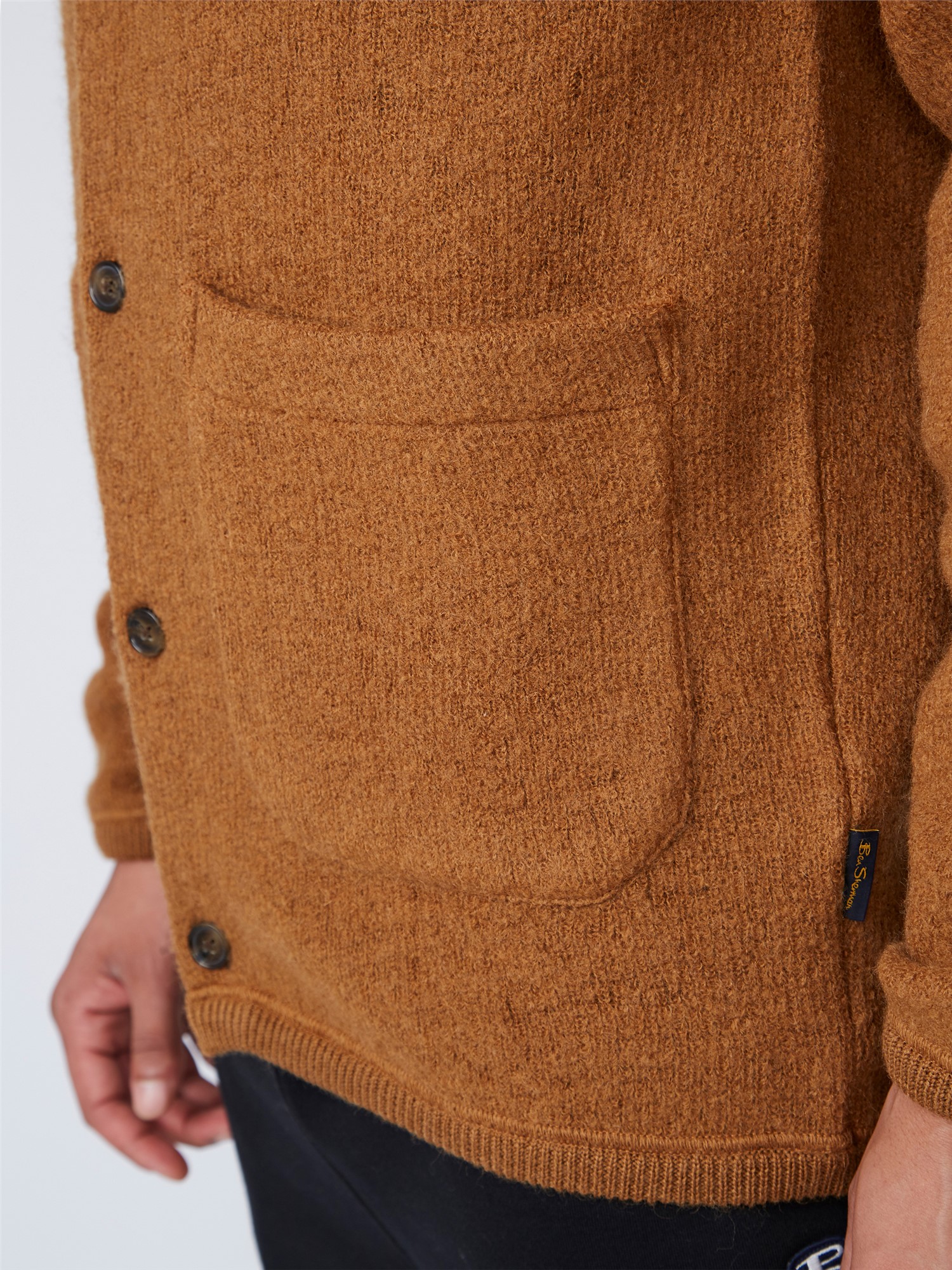 Ginger Boiled Wool Cardigan