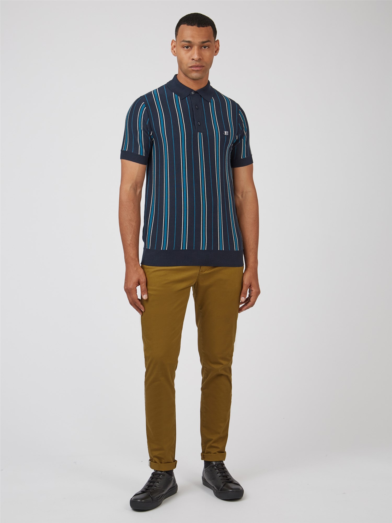 Stripe Polo Shirt - Dark Navy