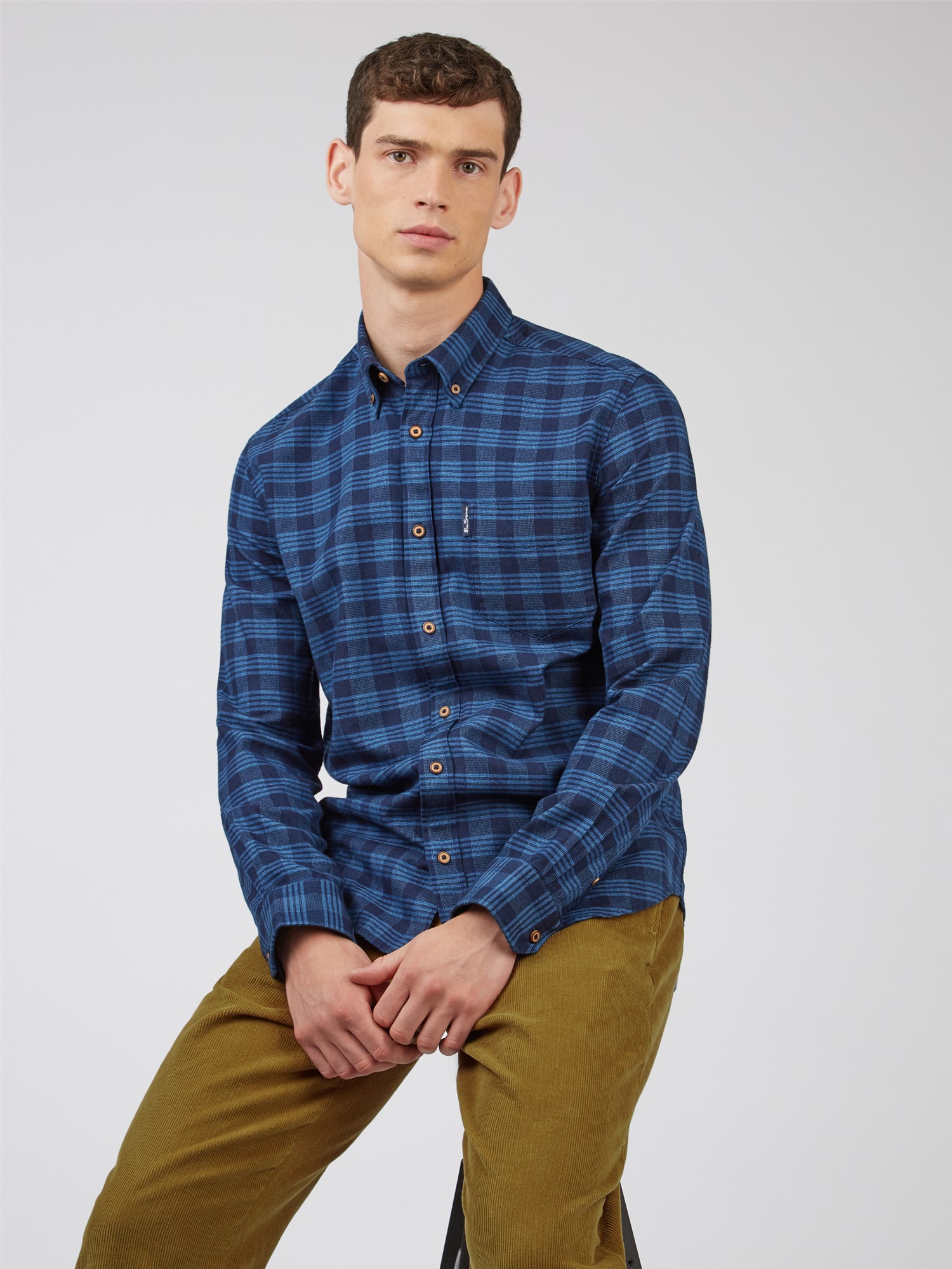 Indigo Gingham Check Shirt