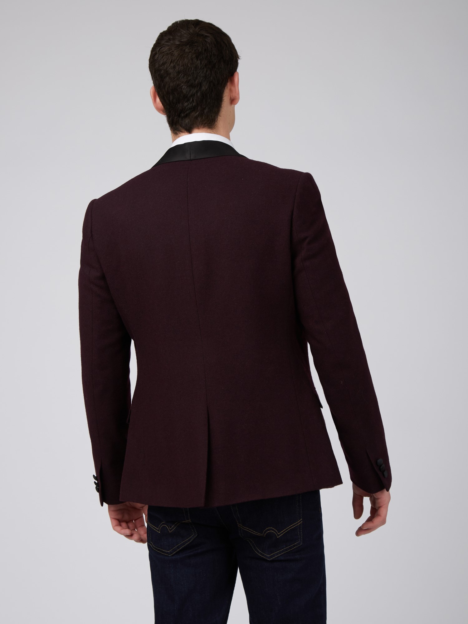Burgundy Brushed Camden Fit Stand Alone Jacket Ben Sherman