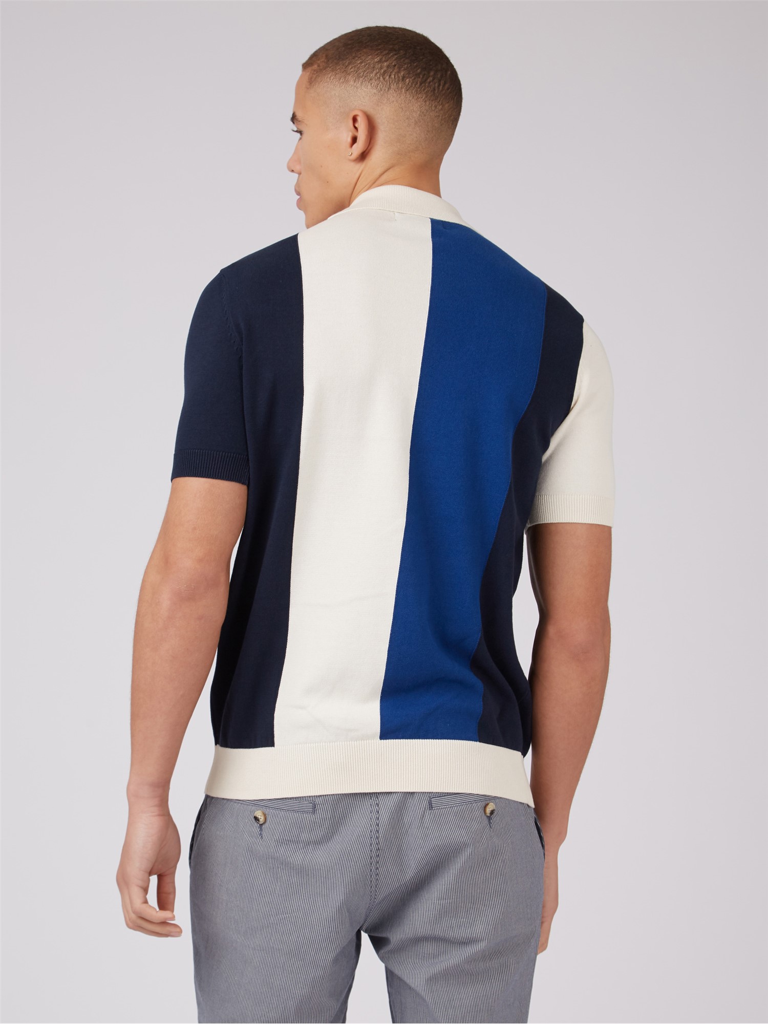Block Stripe Polo - Ivory