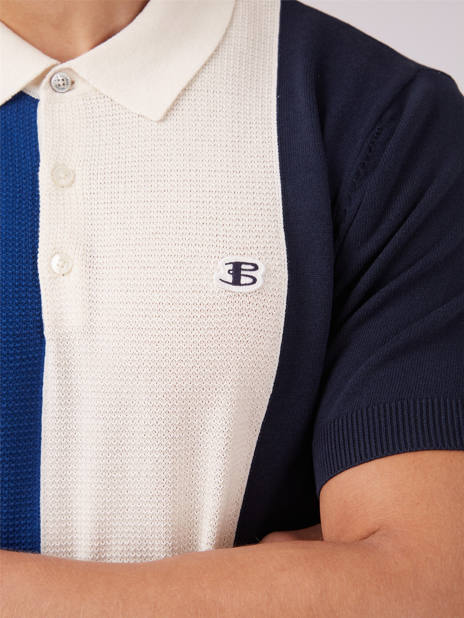 Block Stripe Polo - Ivory