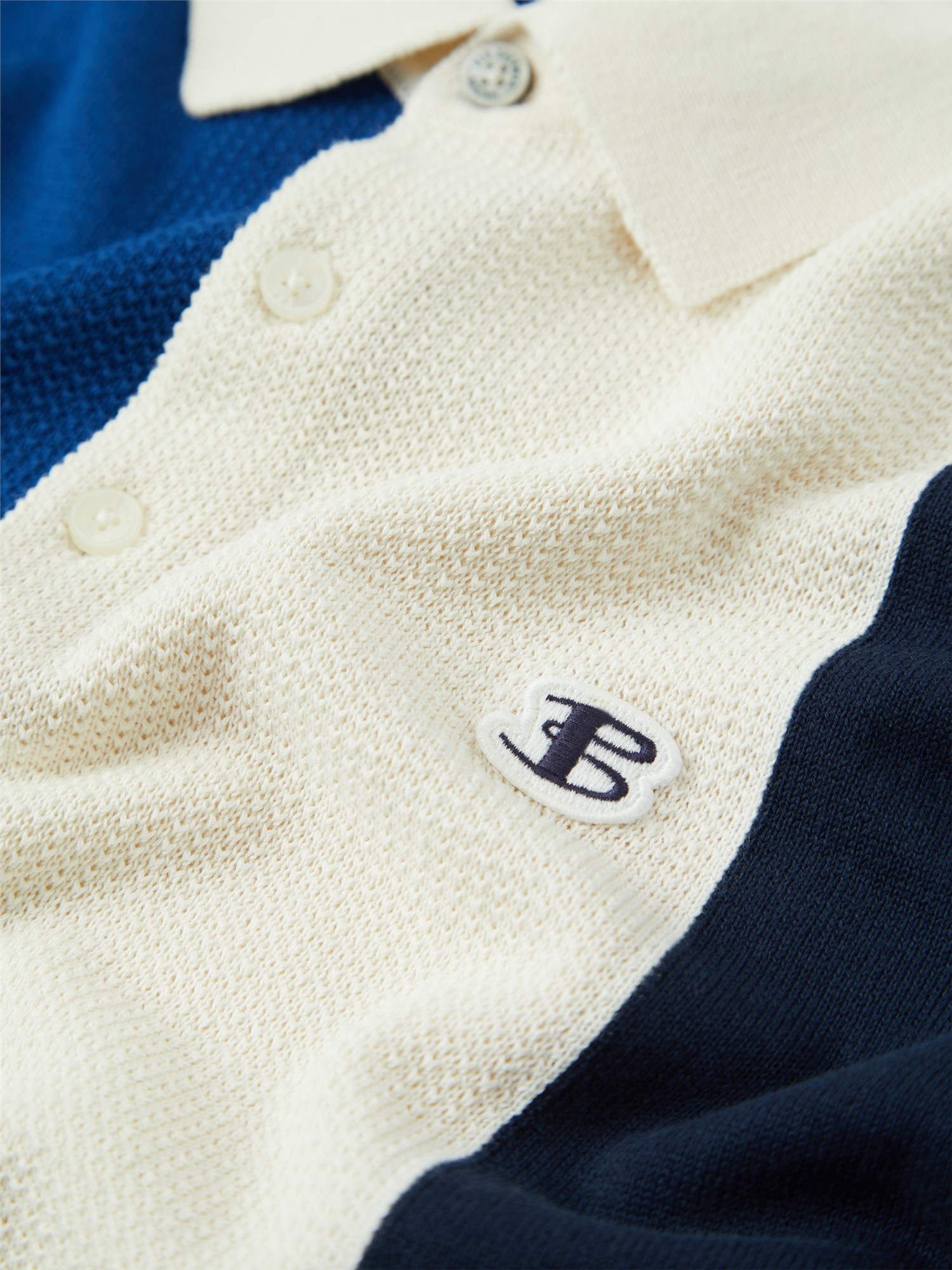 Block Stripe Polo - Ivory