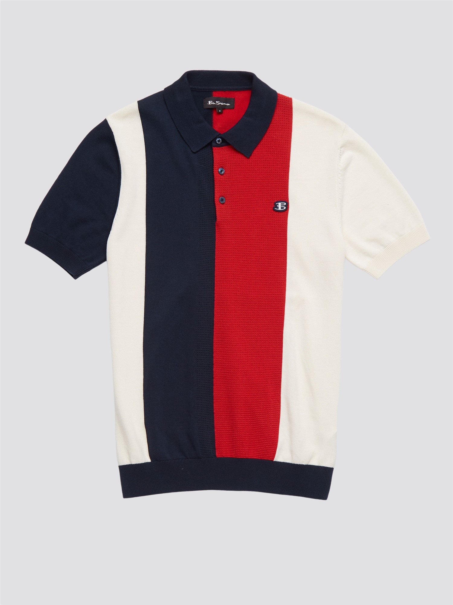 Block Stripe Polo - Dark Navy | Ben Sherman