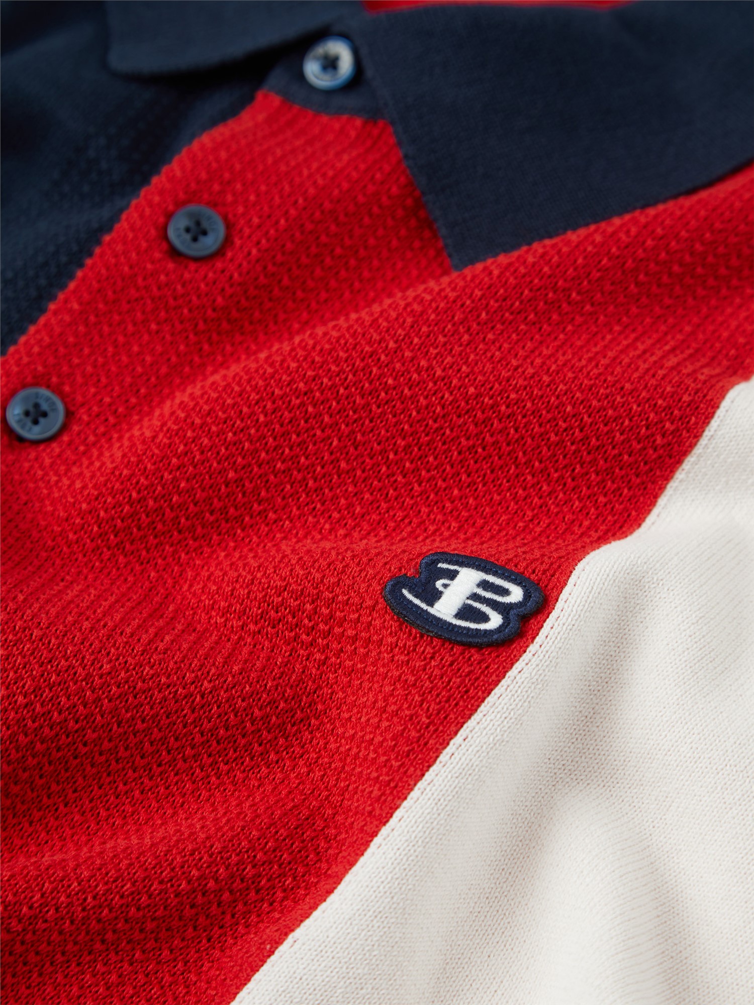 Block Stripe Polo - Dark Navy