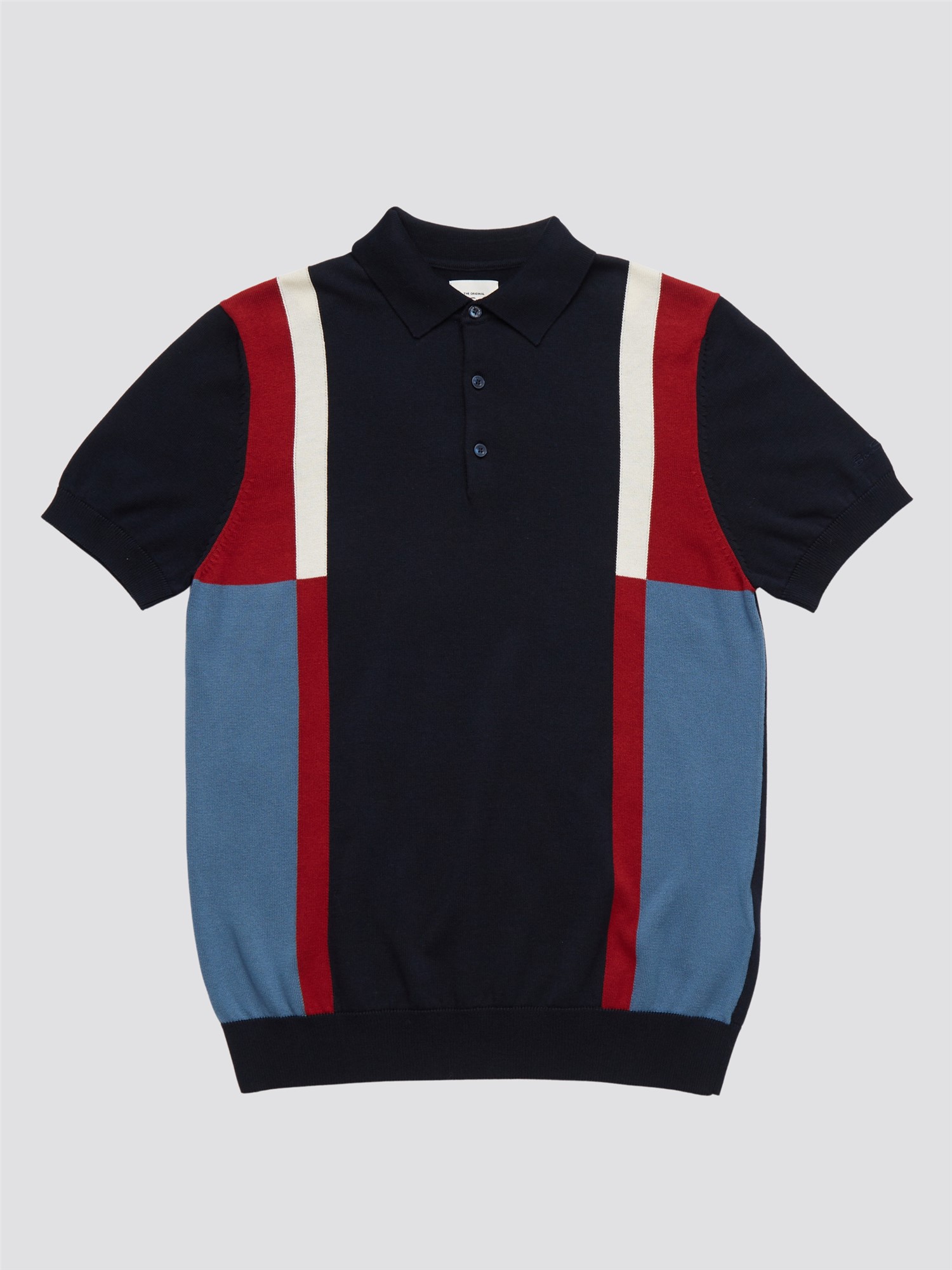 Intarsia Stripe Polo - Dark Navy