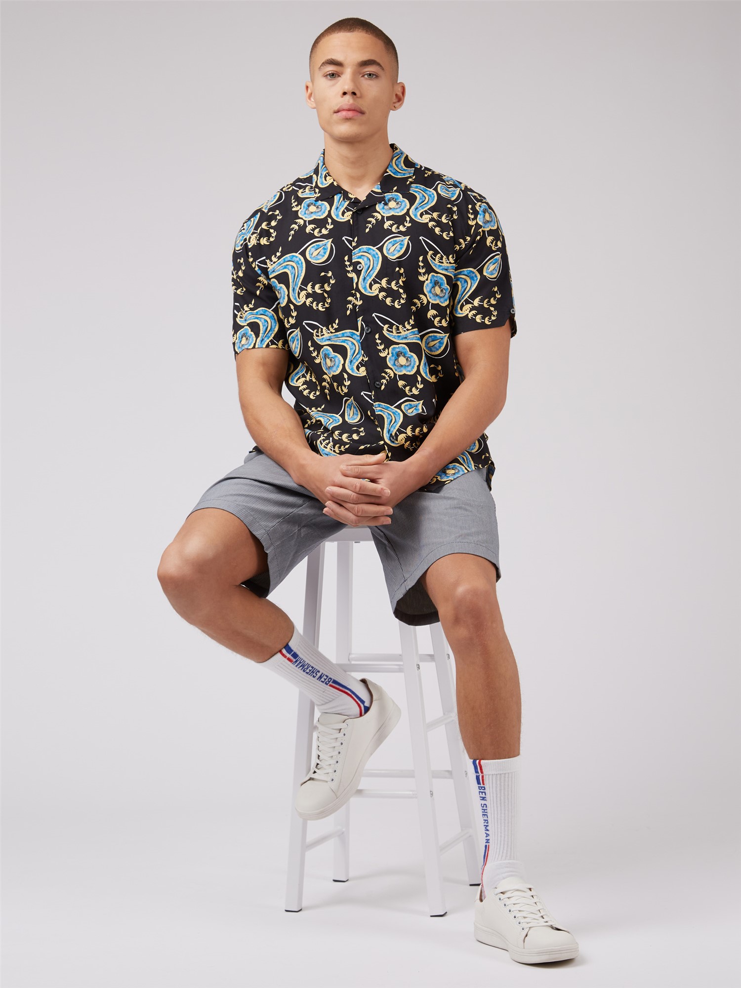 Block Floral Print Shirt
