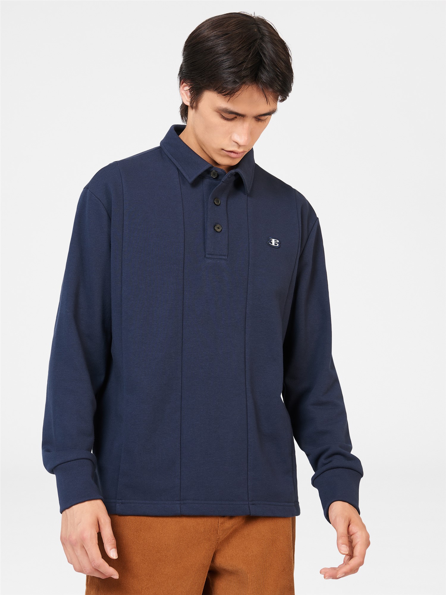 Colour Block Rugby Sweat - Dark Navy