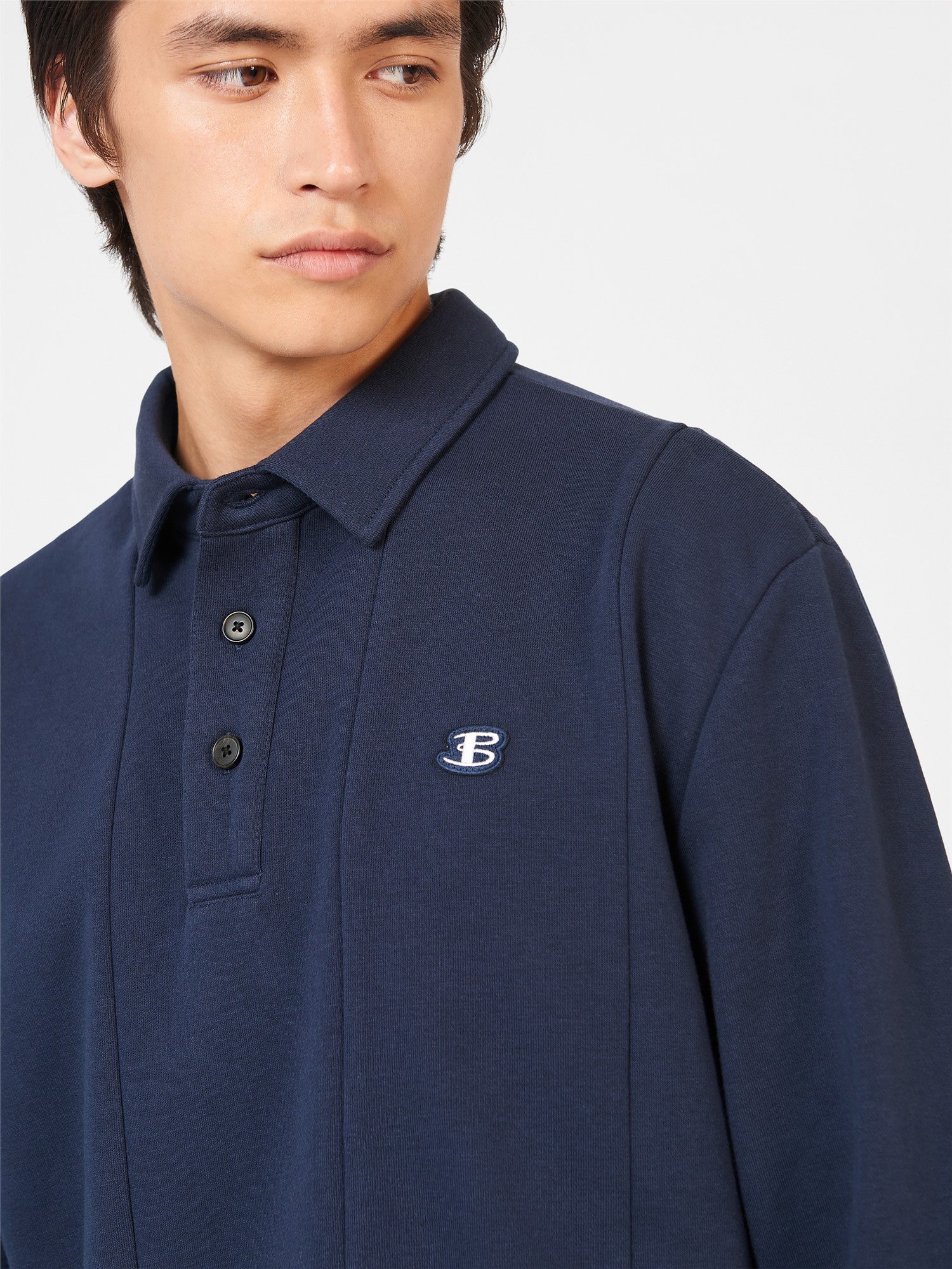 Colour Block Rugby Sweat - Dark Navy