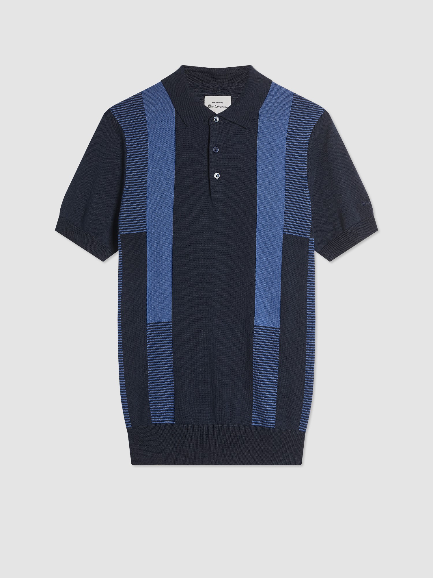 Intarsia Stripe Polo - Dark Navy