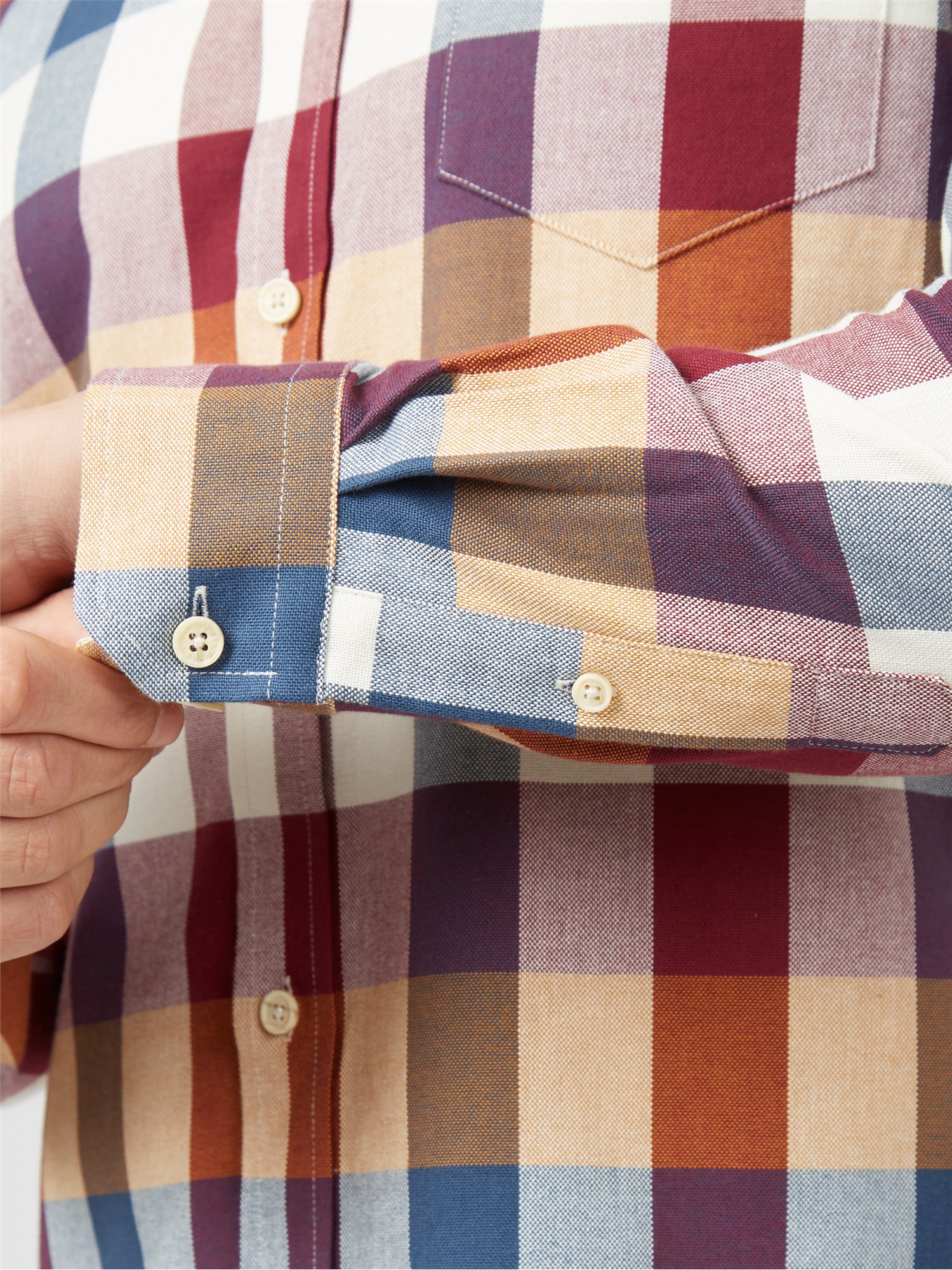 Oxford Block Check Shirt - Ochre