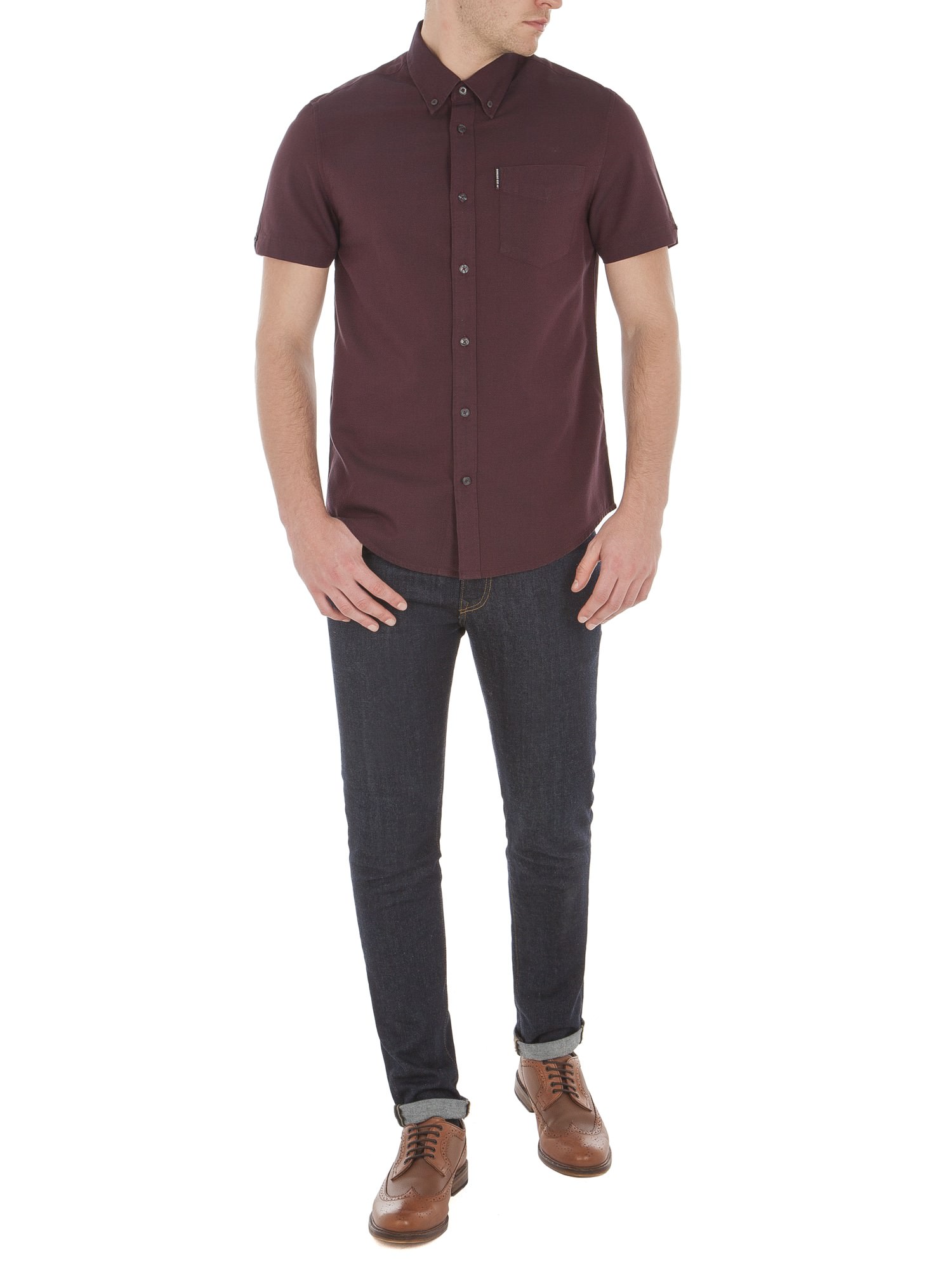 black short sleeve oxford