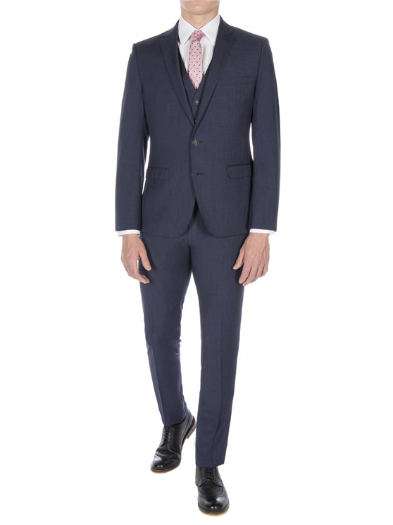 Slate Blue Puppytooth Camden Fit Suit Jacket