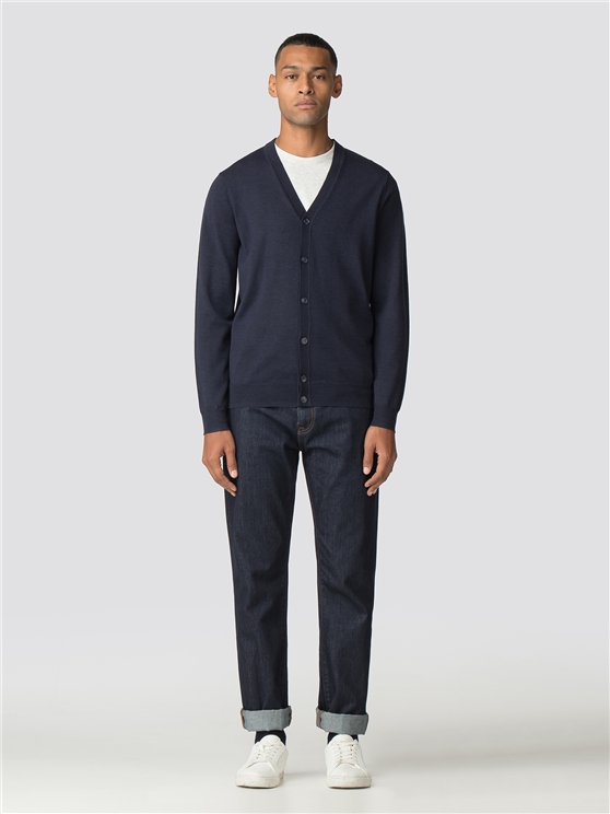 Navy Merino Cardigan