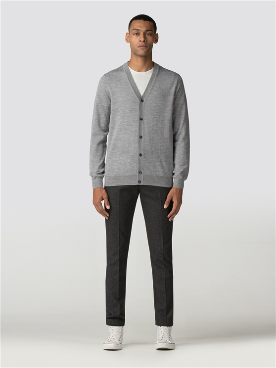 Grey Marl Merino Cardigan