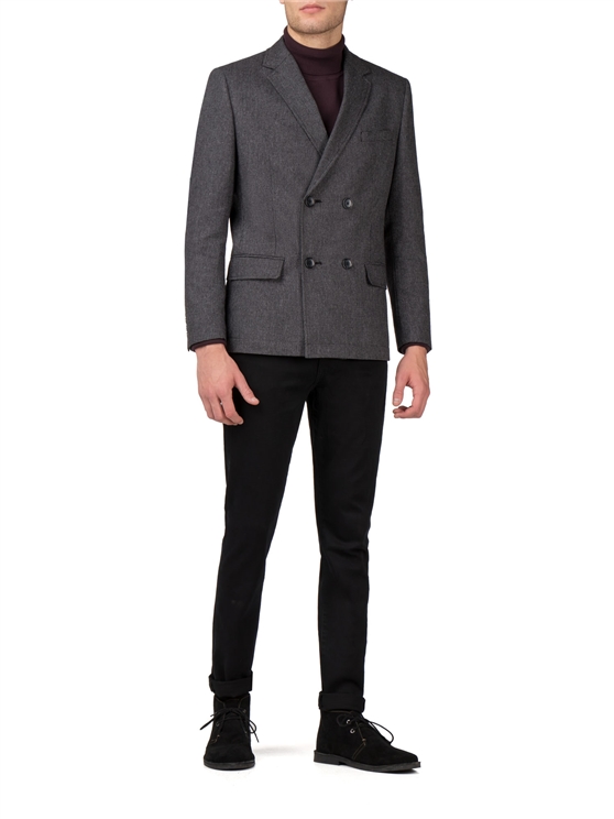 Micro Check Double Breasted Jacket