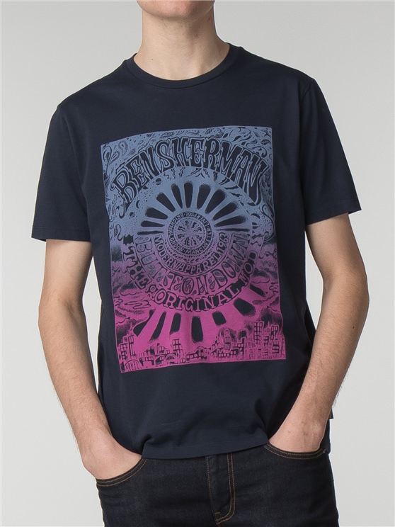 Navy Psychedelic Poster T-Shirt
