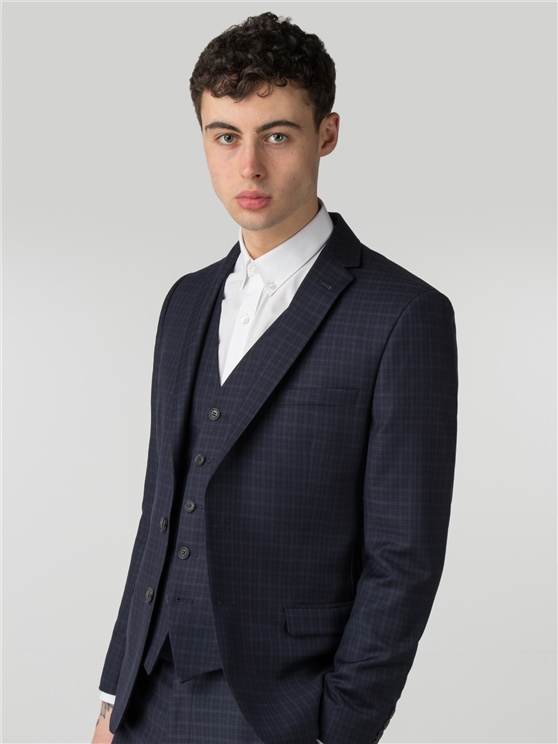 Peacoat Mini Tonal Check Camden Fit Jacket