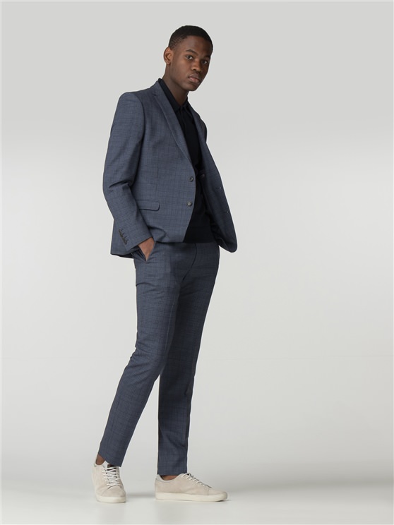 Airforce Blue Jaspe Check Jacket