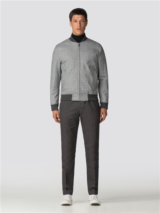 Checked Bomber Jacket