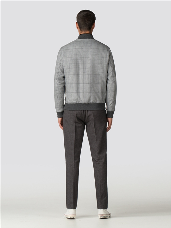 Checked Bomber Jacket