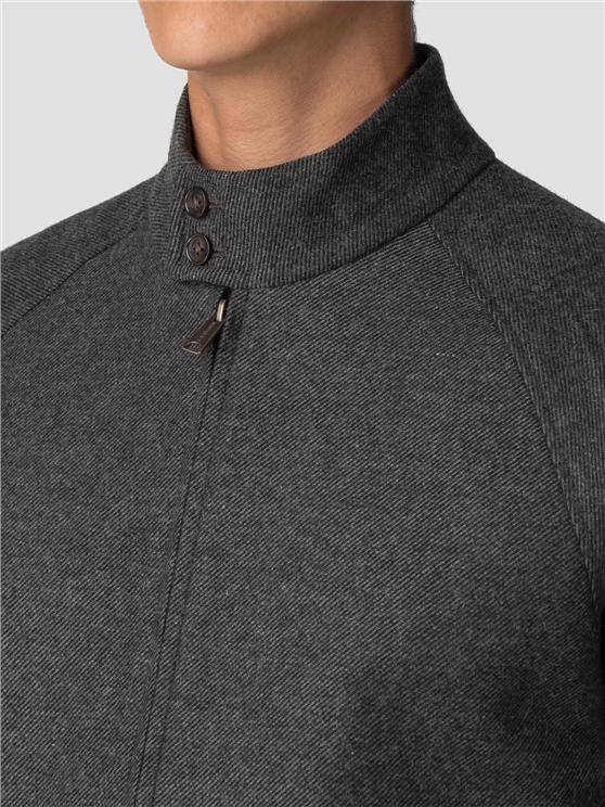 Grey Wool Harrington Jacket