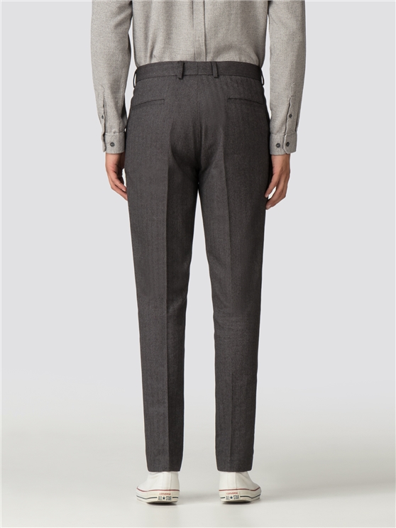 Men's Grey Cotton Herringbone Trousers | Ben Sherman | Est 1963