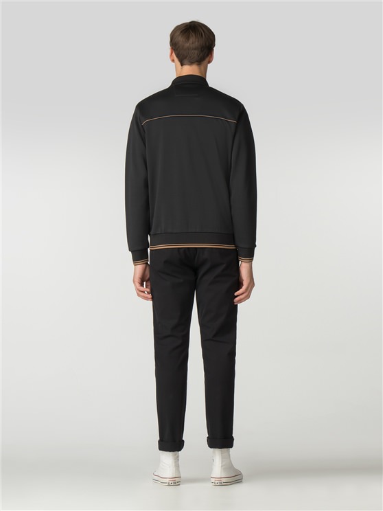 Black Tricot Track Top Jacket