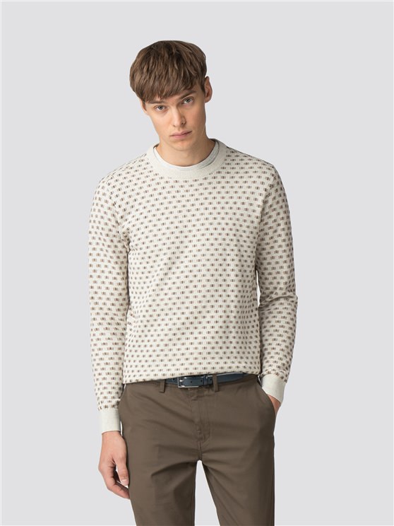 Off-White Geo Knit Crew Neck Jumper