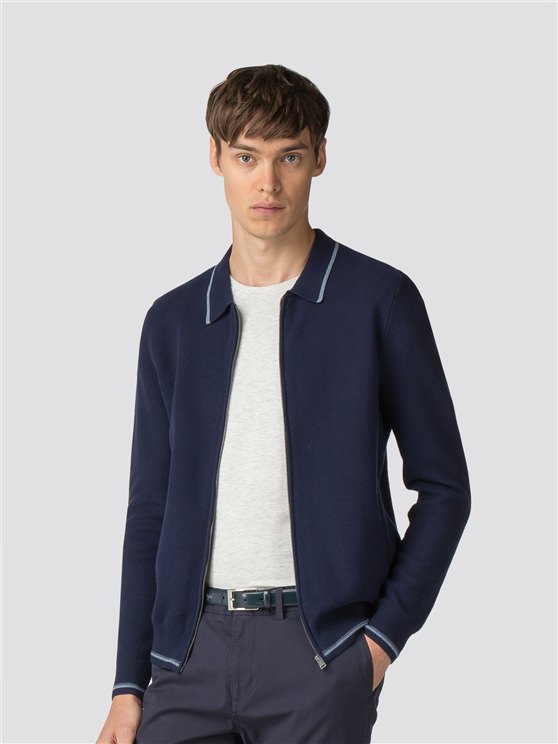 Zip Through Honeycomb Knit