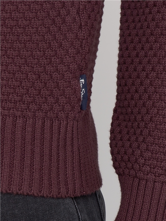 Textured Knitted Crew Neck