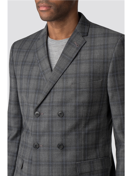 Cool Grey Blue Check Camden Fit Suit Jacket