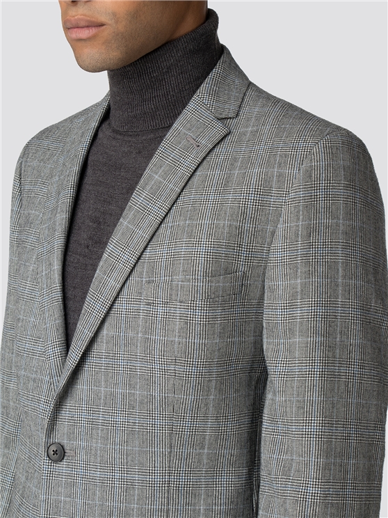 British Grey Prince of Wales Mod Check Camden Fit Jacket