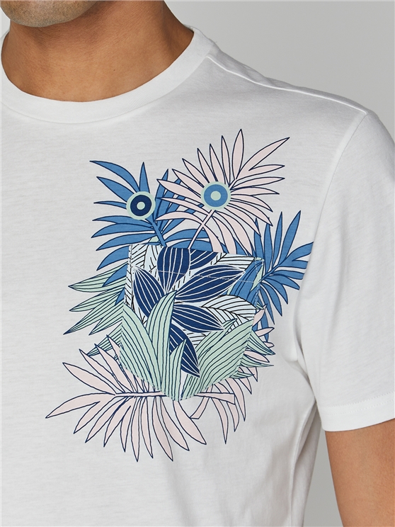 White Tropical Pocket T-Shirt
